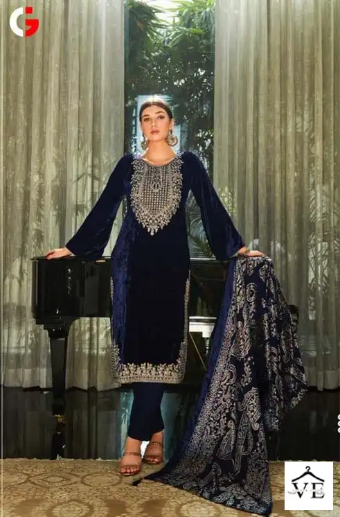 Deepsy Suits Gull Jee Murad Velvet Wholesale Heavy Embroidery Designer Winter Wear Salwar Suit Catalog — Wholesale Salwar Suits, MPA wholesale from Surat - Gallery Image 2