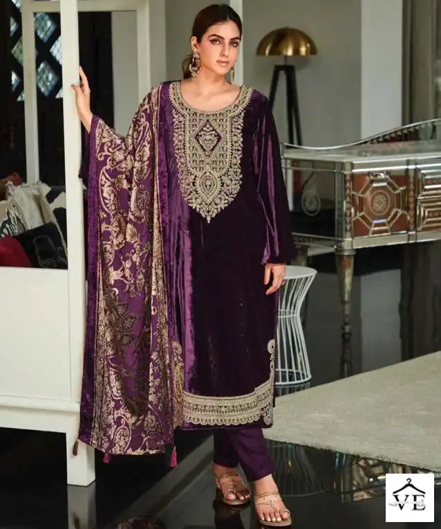 Deepsy Suits Gull Jee Murad Velvet Wholesale Heavy Embroidery Designer Winter Wear Salwar Suit Catalog — Wholesale Salwar Suits, MPA wholesale from Surat — view 1