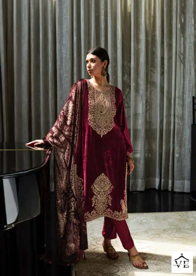 Deepsy Suits Gull Jee Murad Velvet Wholesale Heavy Embroidery Designer Winter Wear Salwar Suit Catalog — Wholesale Salwar Suits, MPA wholesale from Surat - Gallery Image 6
