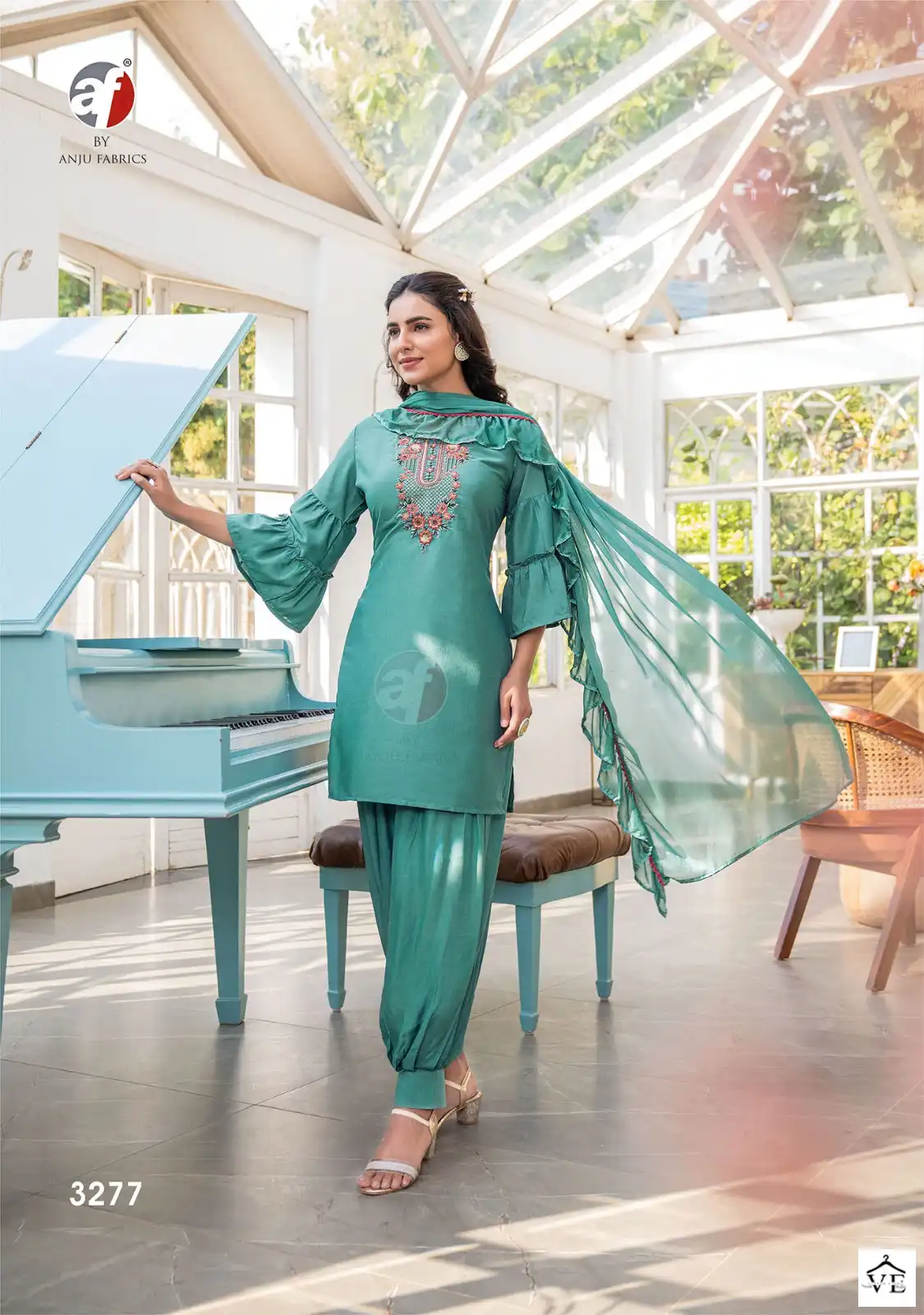 Anju Fabrics Mannat Bamber Silk Wholesale Readymade Suits Catalog — Wholesale Salwar Suits, MPA wholesale from Surat - Gallery Image 6