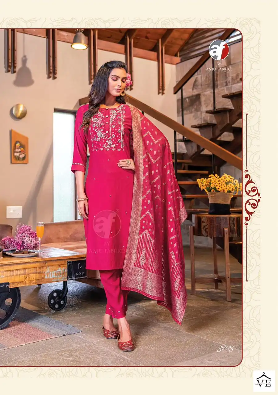 Anju Fabrics Mayuri Vol 3 Viscose Wholesale Designer Readymade Salwar Suit Catalog — Wholesale Salwar Suits, MPA wholesale from Surat - Gallery Image 4