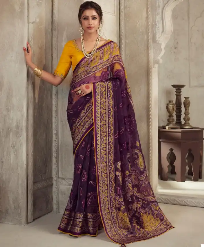 Kimora Meera Premium Vol 13 Soft Brasso Organza Wholesale Fancy Saree Catalog — Wholesale Sarees, Kimora wholesale from Surat — view 1