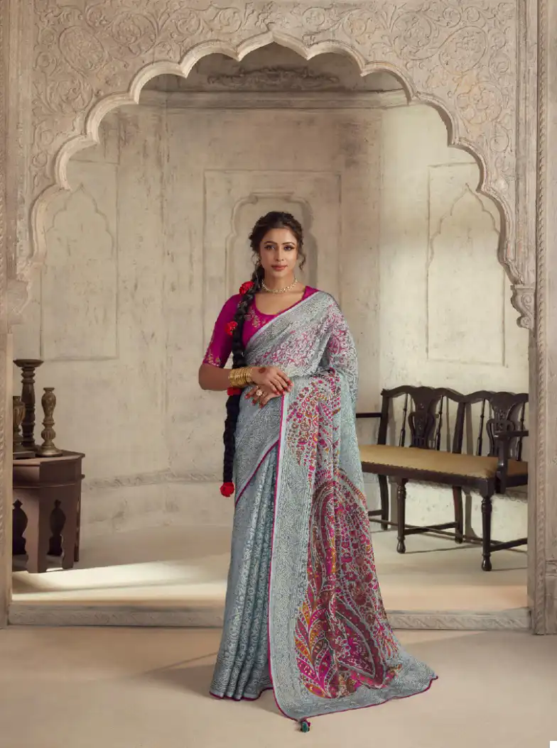 Kimora Meera Premium Vol 13 Soft Brasso Organza Wholesale Fancy Saree Catalog — Wholesale Sarees, Kimora wholesale from Surat - Gallery Image 10