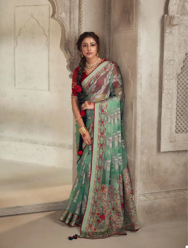 Kimora Meera Premium Vol 13 Soft Brasso Organza Wholesale Fancy Saree Catalog — Wholesale Sarees, Kimora wholesale from Surat - Gallery Image 4