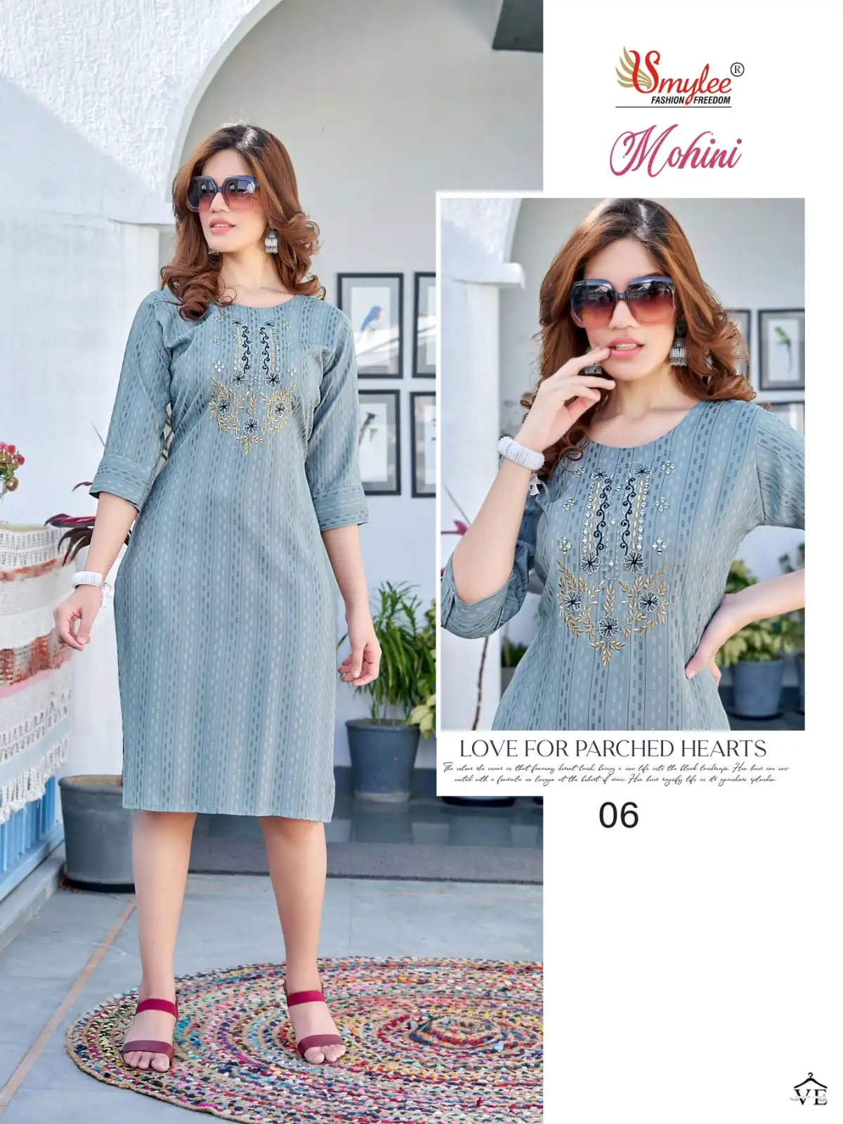 Smylee Mohin Heavy Waiving Rayon Wholesale Kurtis Catalog — Wholesale Kurtis, MPA wholesale from Surat - Gallery Image 2