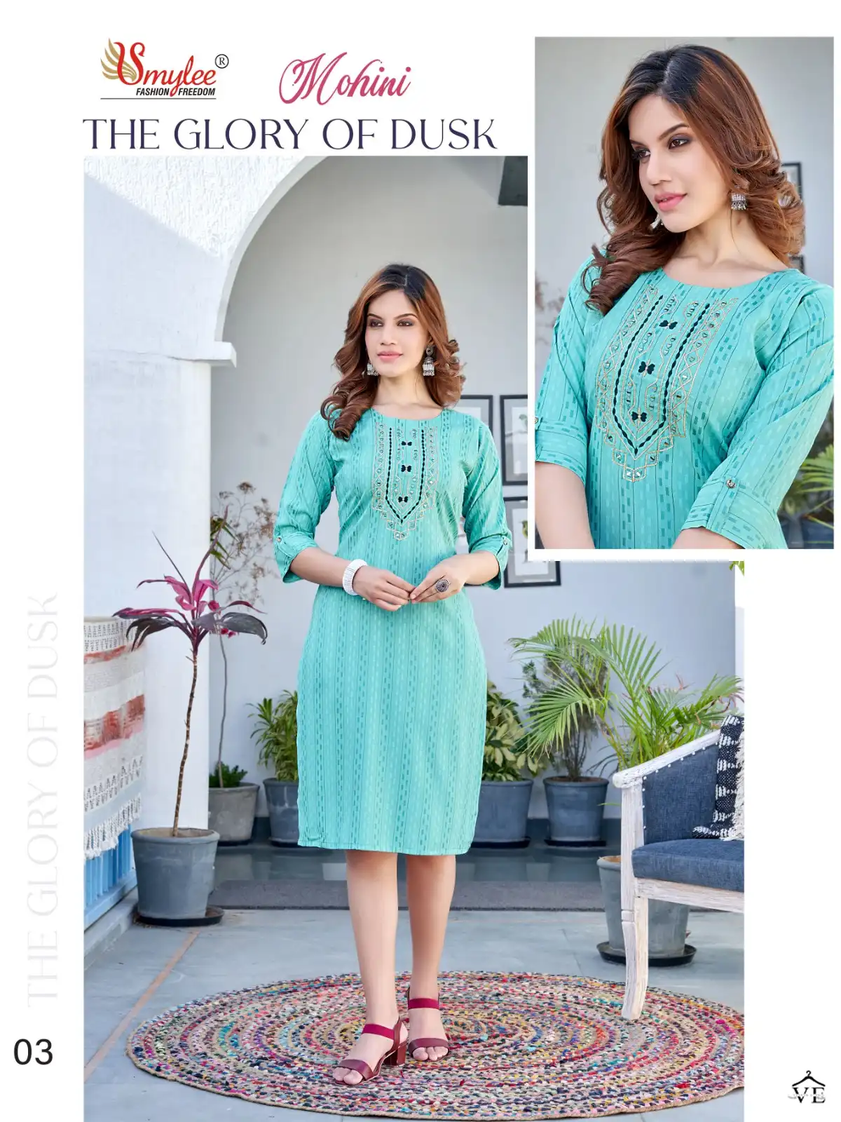 Smylee Mohin Heavy Waiving Rayon Wholesale Kurtis Catalog — Wholesale Kurtis, MPA wholesale from Surat - Gallery Image 5