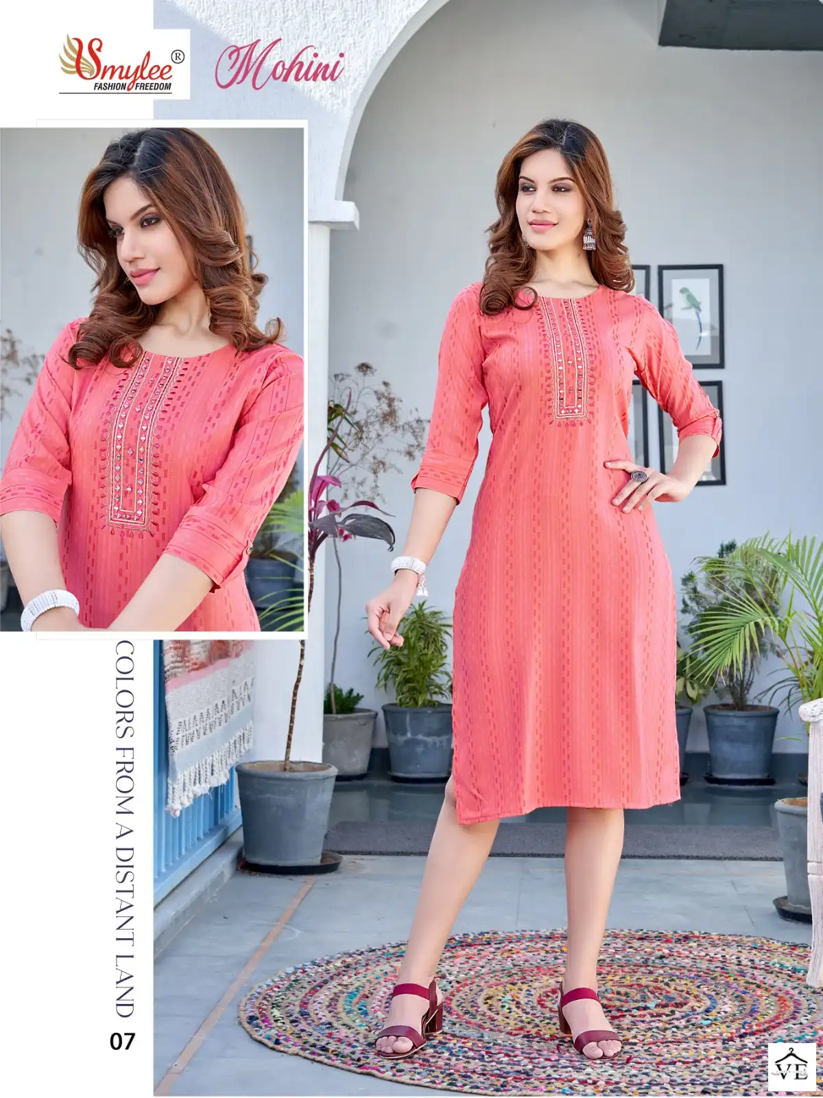 Smylee Mohin Heavy Waiving Rayon Wholesale Kurtis Catalog — Wholesale Kurtis, MPA wholesale from Surat - Gallery Image 6