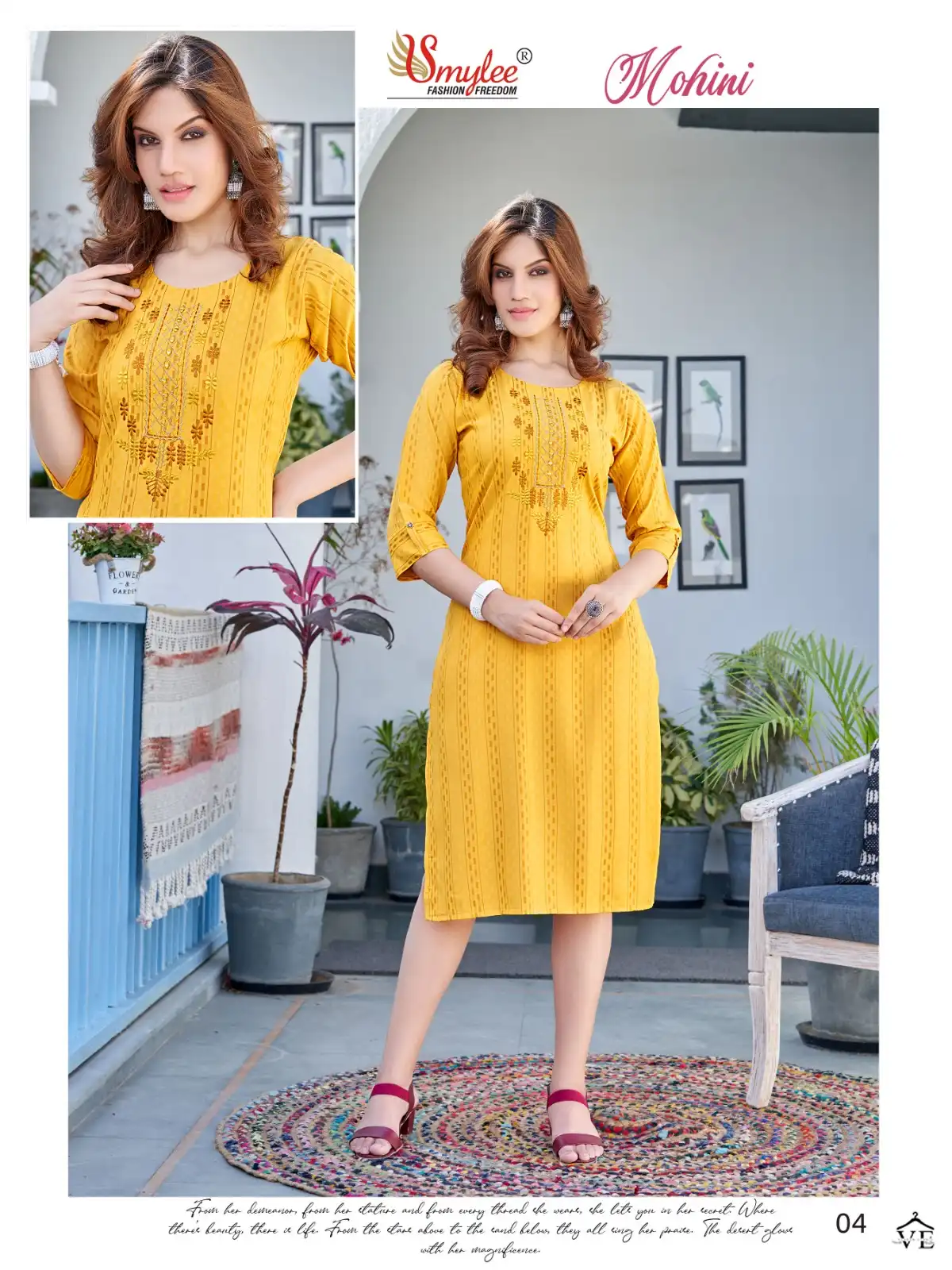 Smylee Mohin Heavy Waiving Rayon Wholesale Kurtis Catalog — Wholesale Kurtis, MPA wholesale from Surat - Gallery Image 7