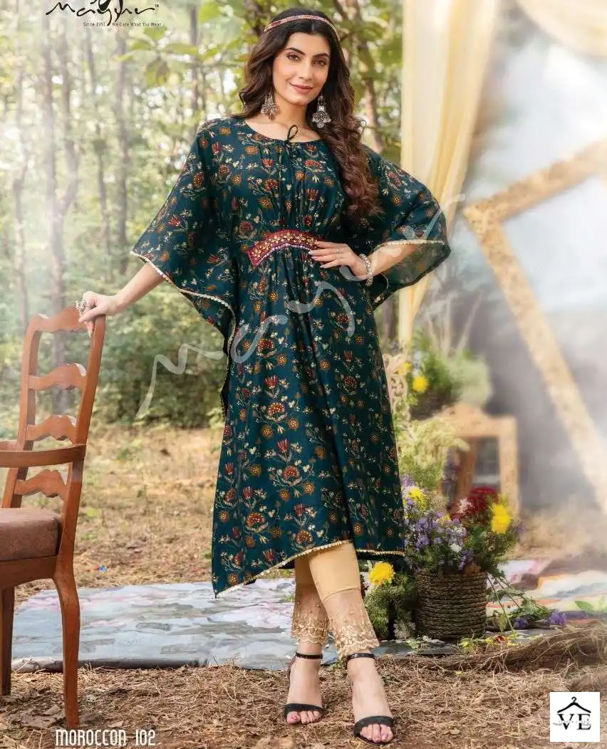 Mayur Moroccon Premium Modal Muslin Wholesale Designer Kurti With Pant Catalog — Wholesale Kurtis, Mayur Dress wholesale from Surat — view 1
