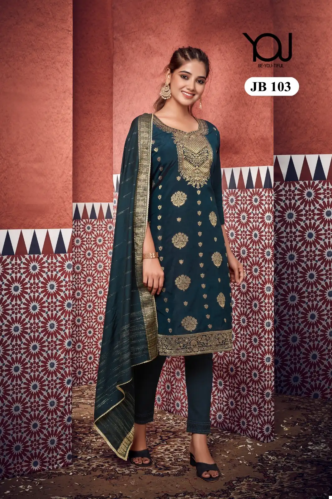 Vardan Ethnic Muskan 1 Banarasi Jacquard Wholesale Designer Readymade Salwar Suit — Wholesale Salwar Suits, MPA wholesale from Surat - Gallery Image 2