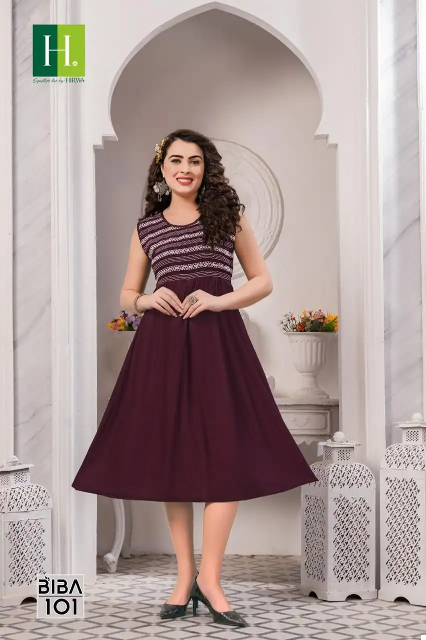 Hirwa Naira Vol 5 Self-Woven Fancy Viscose Rayon Wholesale Naira Cut Kurti Catalog - 7 Pcs Set — Wholesale Kurtis, MPA wholesale from Surat - Gallery Image 2