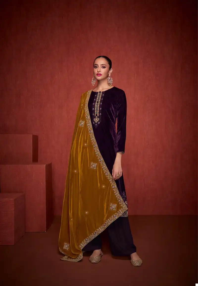 Mumtaz Arts Najakat E Leela Velvet Wholesale Designer Winter Wear Salwar Suit Catalog — Wholesale Salwar Suits, MPA wholesale from Surat - Gallery Image 2