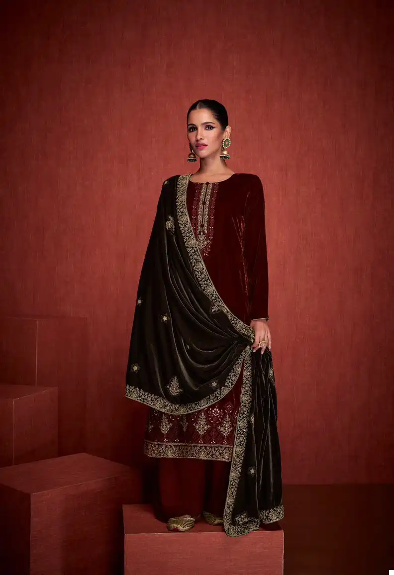 Mumtaz Arts Najakat E Leela Velvet Wholesale Designer Winter Wear Salwar Suit Catalog — Wholesale Salwar Suits, MPA wholesale from Surat - Gallery Image 4