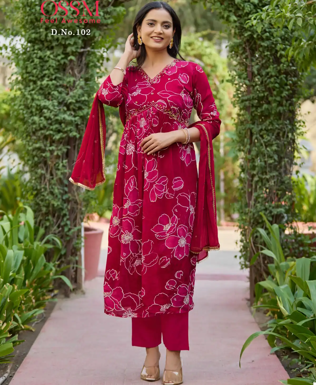 Ossm Nargis Premium Chinon Wholesale Readymade Salwar Suit Catalog — Wholesale Salwar Suits, MPA wholesale from Surat — view 1