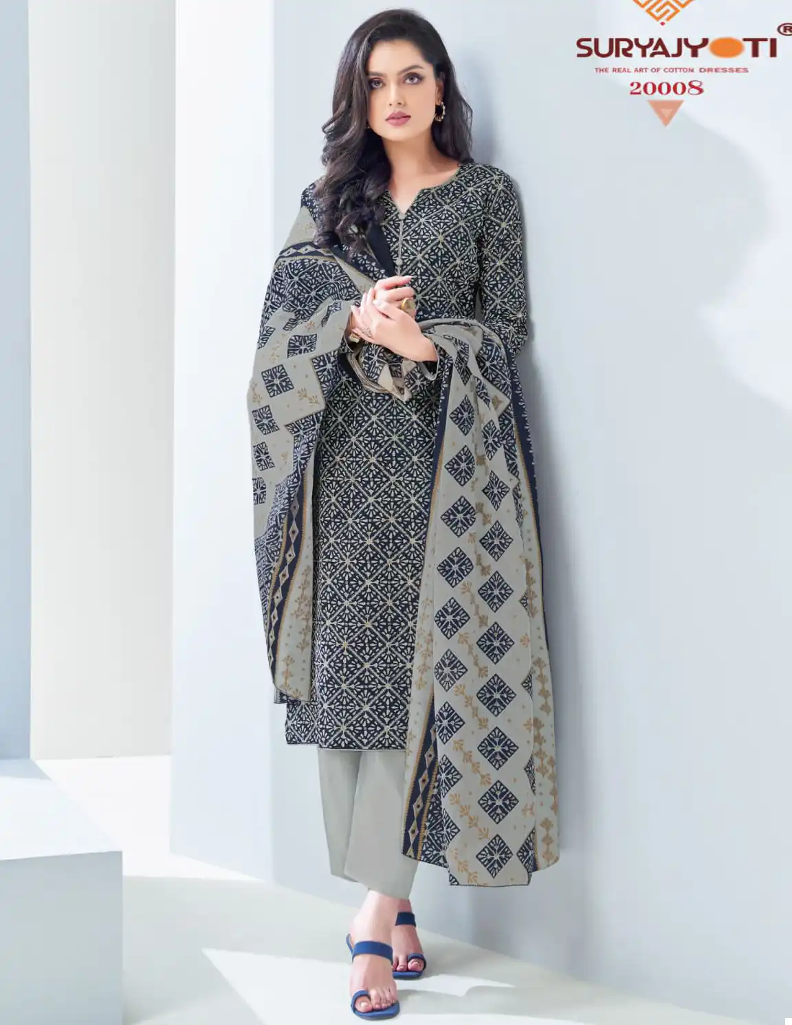 Suryajyoti Nargis Cotton Vol 20 Cotton Wholesale Salwar Suit Catalog — Wholesale Salwar Suits, MPA wholesale from Surat — view 1