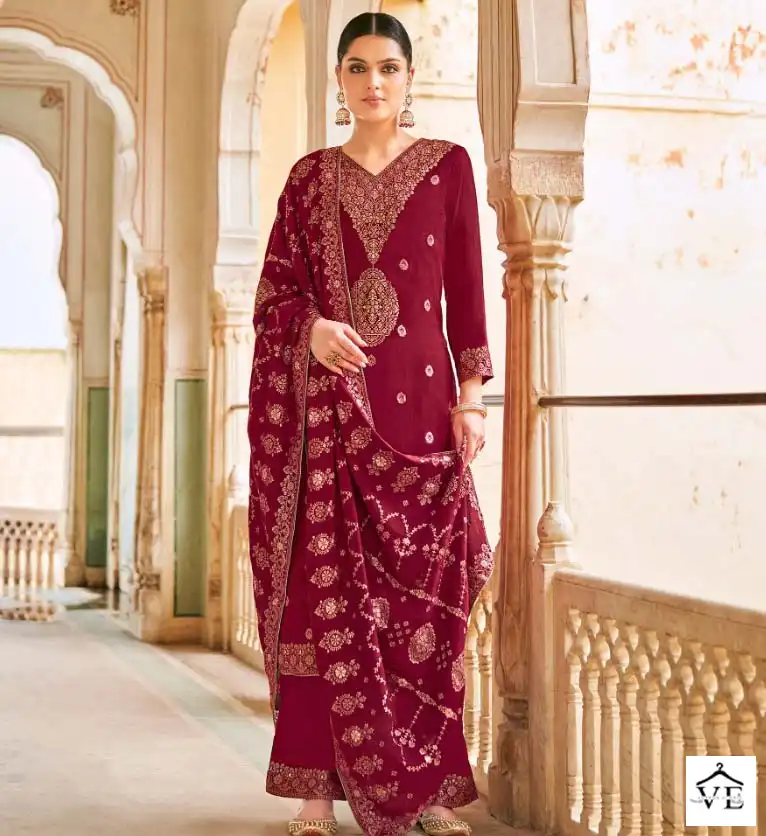 Alok Suits Nazakat Pashmina Wholesale Heavy Hand Work Designer Winter Wear Salwar Suit Catalog — Wholesale Salwar Suits, Alok Suit wholesale from Surat — view 1