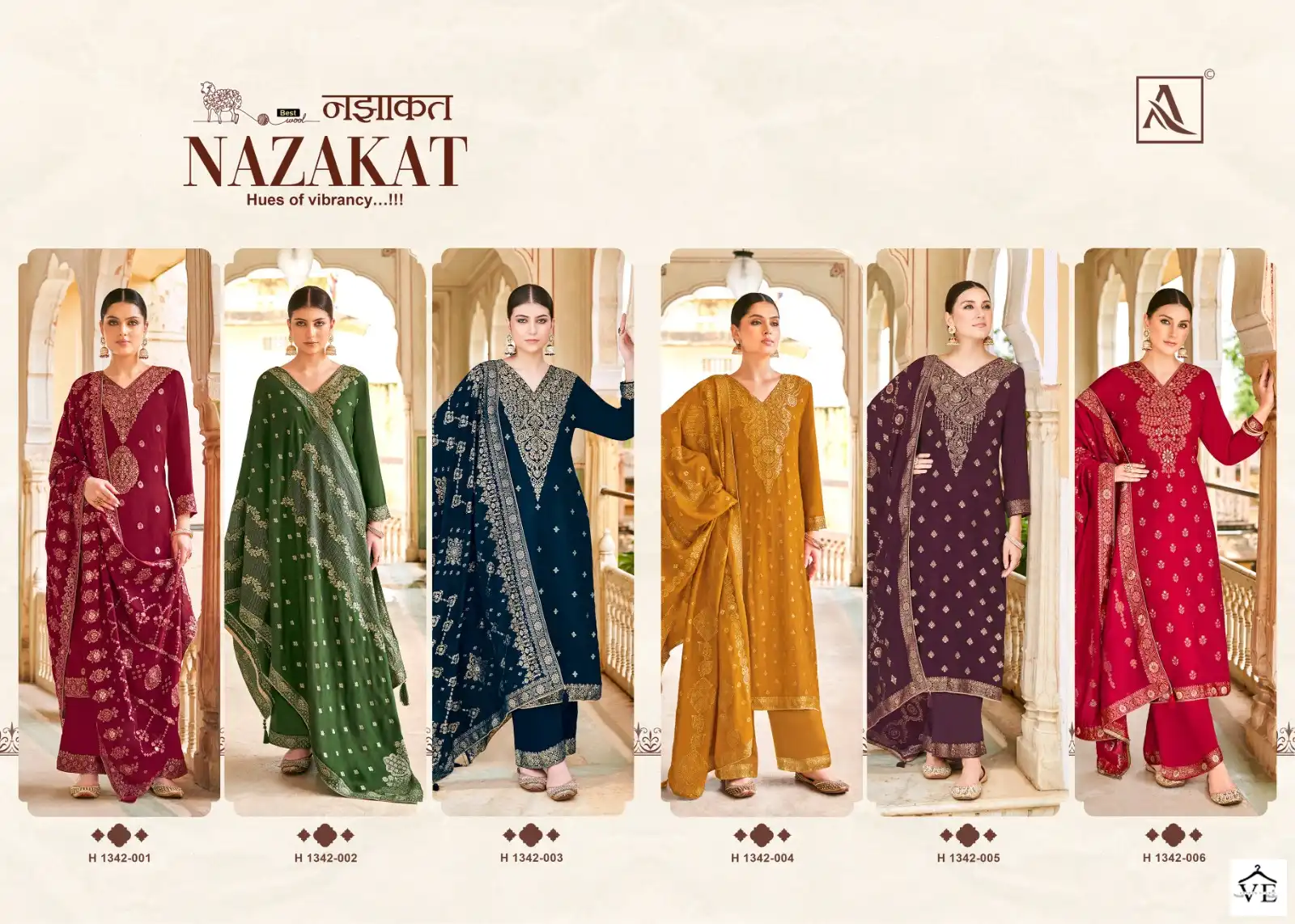 Alok Suits Nazakat Pashmina Wholesale Heavy Hand Work Designer Winter Wear Salwar Suit Catalog — Wholesale Salwar Suits, Alok Suit wholesale from Surat — view 6