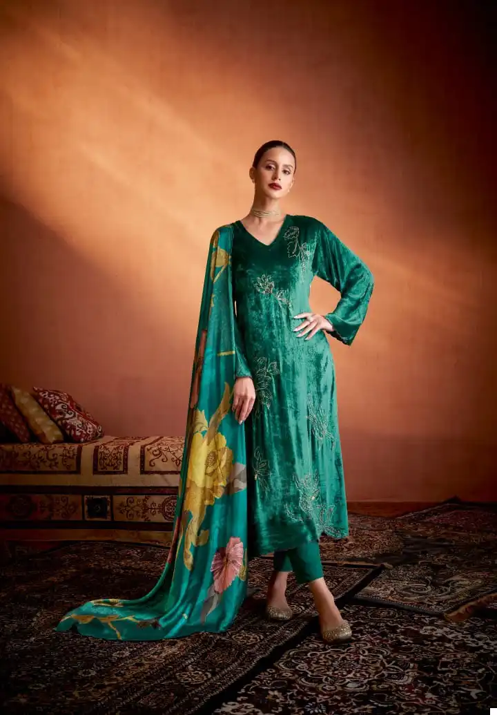 Sahiba Nazneen Pure Viscose Velvet Wholesale Designer Winter Wear Salwar Suit Catalog — Wholesale Salwar Suits, MPA wholesale from Surat - Gallery Image 3