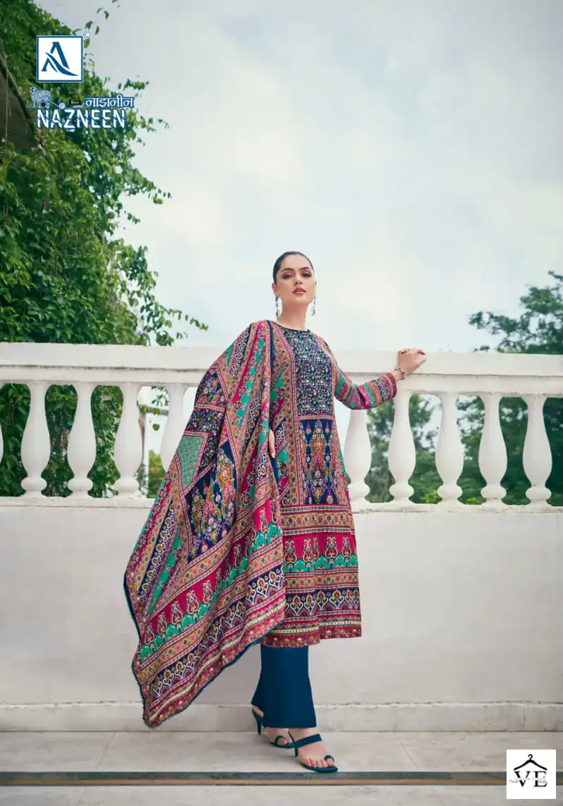 Alok Suit Nazneen Premium Viscose Pashmina Wholesale Winter Wear Salwar Suit Catalog — Wholesale Salwar Suits, Alok Suit wholesale from Surat - Gallery Image 5