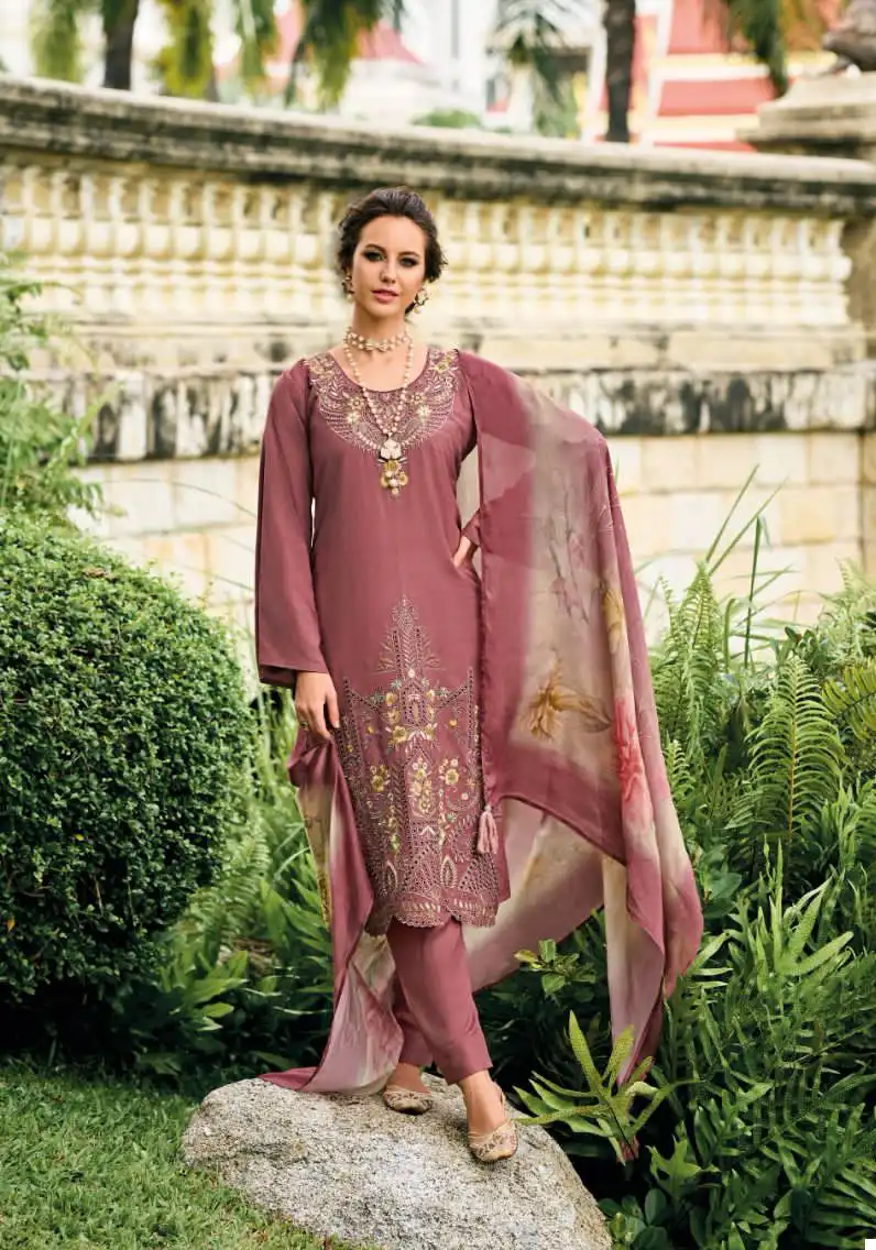 Ibiza Needle Wonder Pashmina Wholesale Fancy Embroidery Works Winter Wear Salwar Suit Catalog — Wholesale Salwar Suits, Ibiza wholesale from Surat - Gallery Image 2