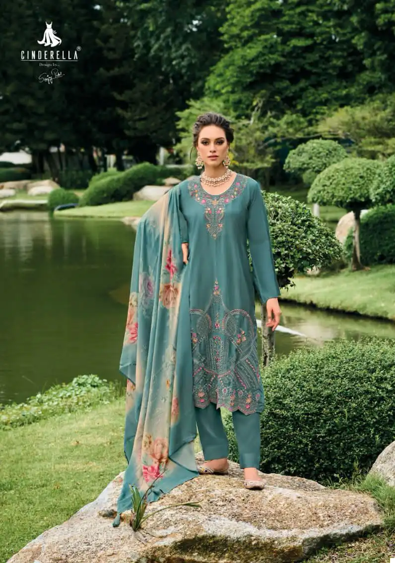 Ibiza Needle Wonder Pashmina Wholesale Fancy Embroidery Works Winter Wear Salwar Suit Catalog — Wholesale Salwar Suits, Ibiza wholesale from Surat - Gallery Image 4