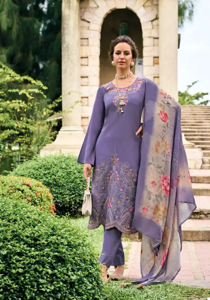 Ibiza Needle Wonder Pashmina Wholesale Fancy Embroidery Works Winter Wear Salwar Suit Catalog — Wholesale Salwar Suits, Ibiza wholesale from Surat - Gallery Image 5