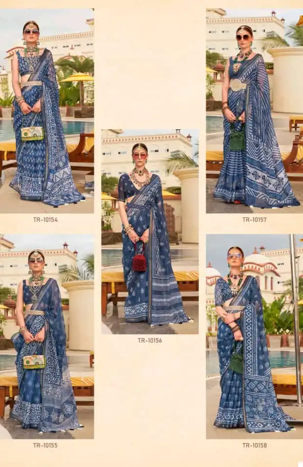Rewaa Neelpari Linen Cotton Wholesale Saree Catalog — Wholesale Sarees, MPA wholesale from Surat - Gallery Image 10