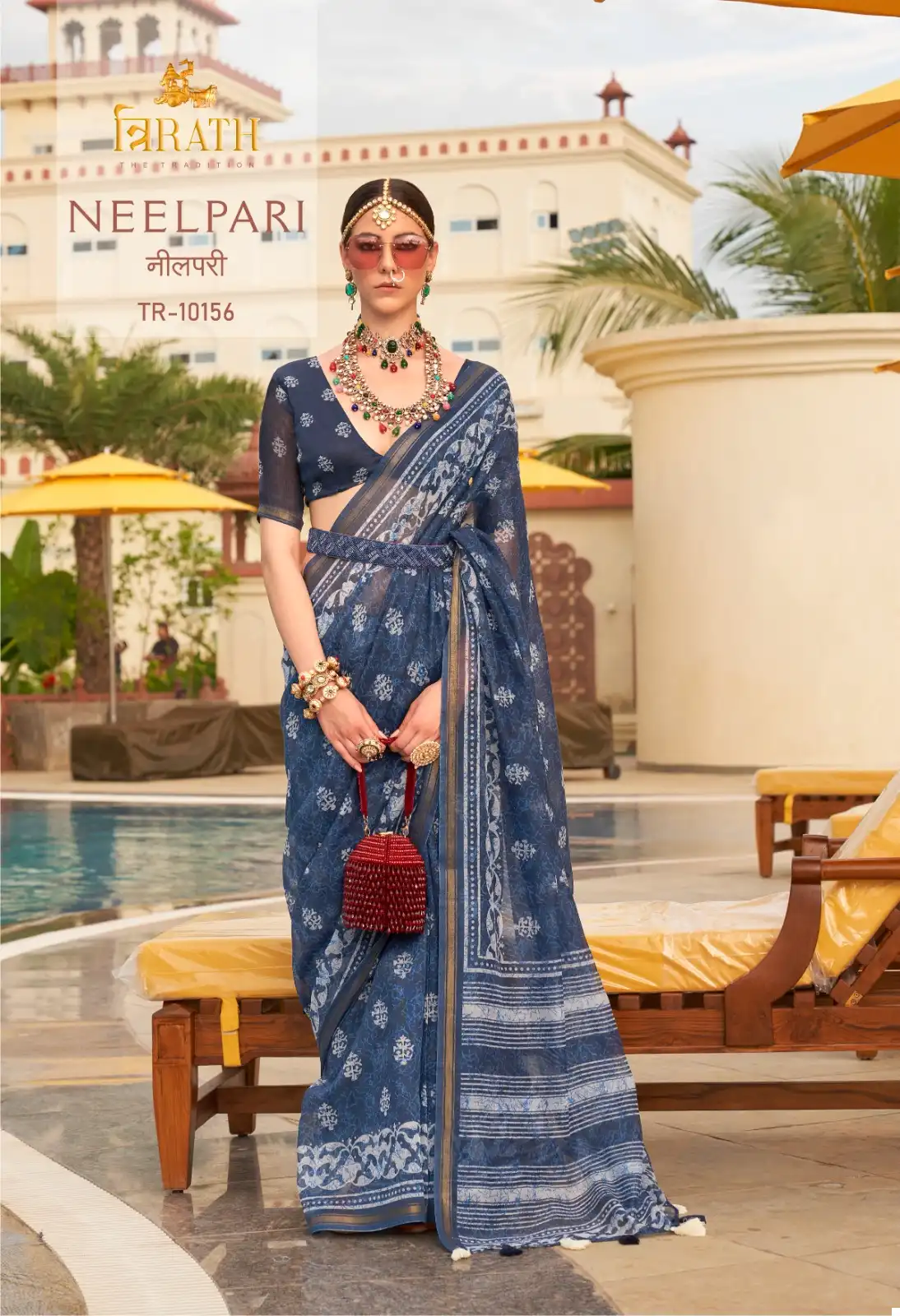 Rewaa Neelpari Linen Cotton Wholesale Saree Catalog — Wholesale Sarees, MPA wholesale from Surat - Gallery Image 7