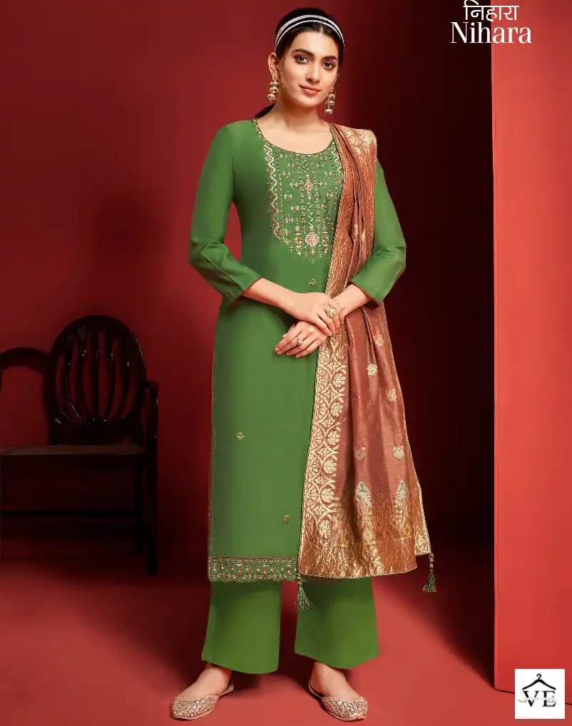 Alok Suits Nihara Viscose Wholesale Fancy Emroidery Salwar Suit Catalog — Wholesale Salwar Suits, Alok Suit wholesale from Surat — view 1