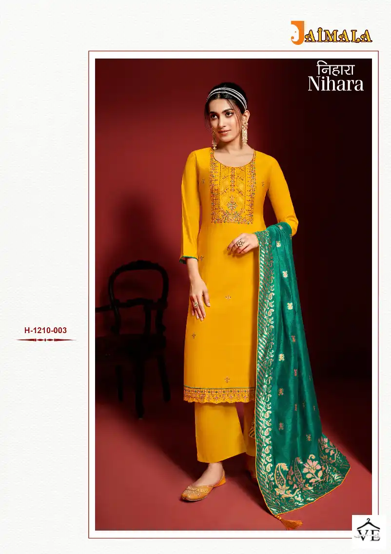 Alok Suits Nihara Viscose Wholesale Fancy Emroidery Salwar Suit Catalog — Wholesale Salwar Suits, Alok Suit wholesale from Surat - Gallery Image 2