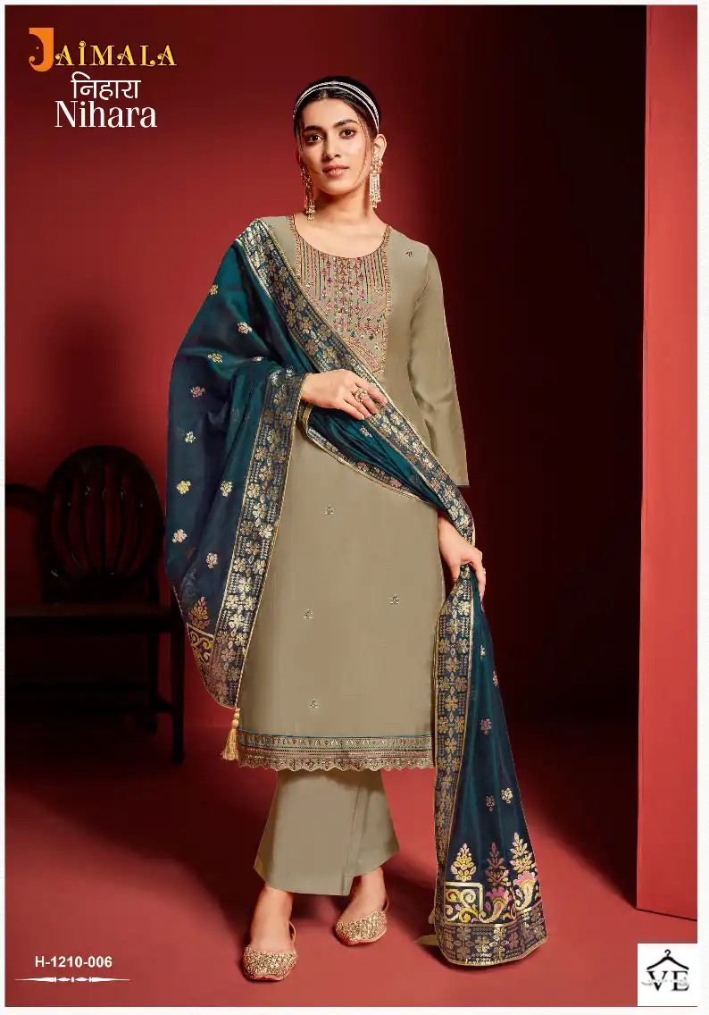 Alok Suits Nihara Viscose Wholesale Fancy Emroidery Salwar Suit Catalog — Wholesale Salwar Suits, Alok Suit wholesale from Surat - Gallery Image 4