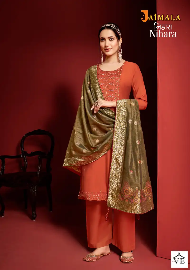 Alok Suits Nihara Viscose Wholesale Fancy Emroidery Salwar Suit Catalog — Wholesale Salwar Suits, Alok Suit wholesale from Surat - Gallery Image 5