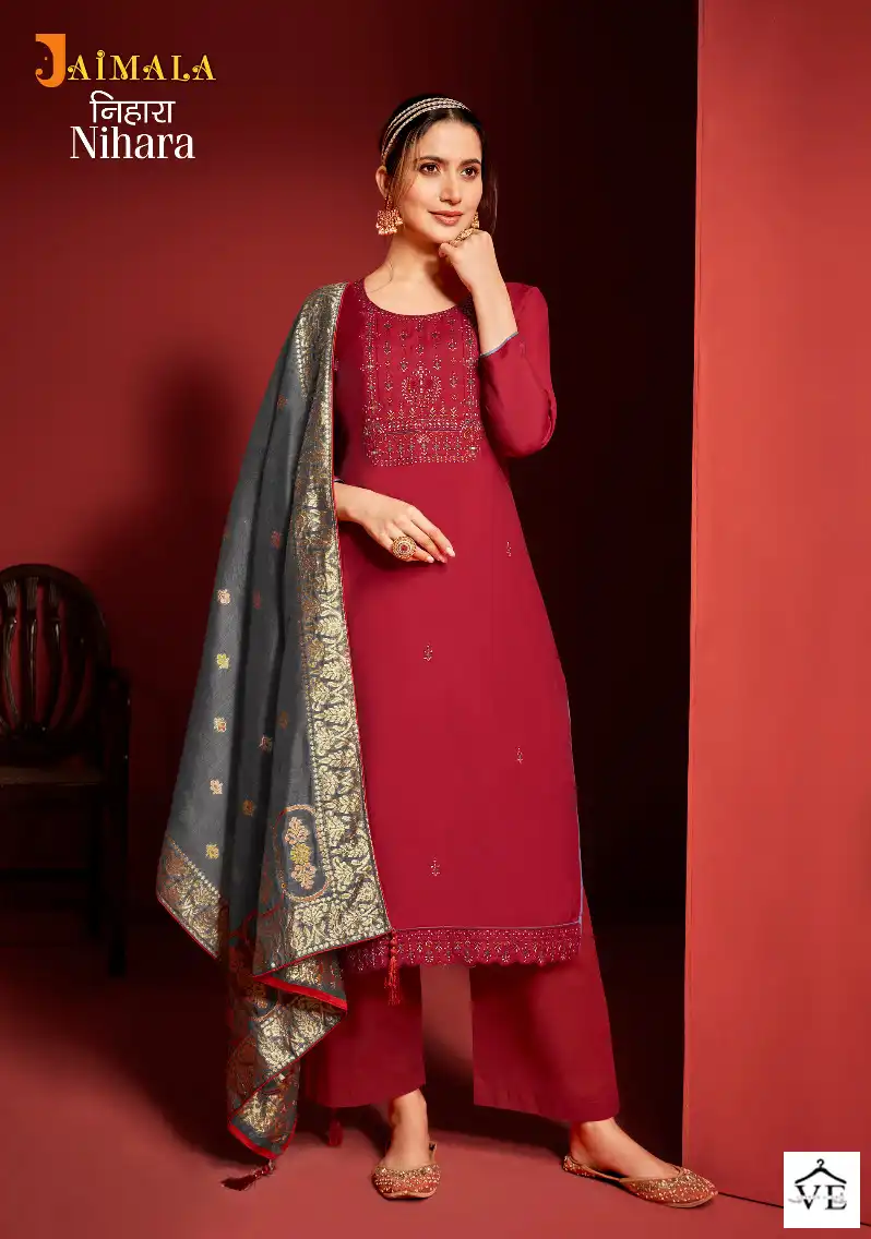 Alok Suits Nihara Viscose Wholesale Fancy Emroidery Salwar Suit Catalog — Wholesale Salwar Suits, Alok Suit wholesale from Surat - Gallery Image 6
