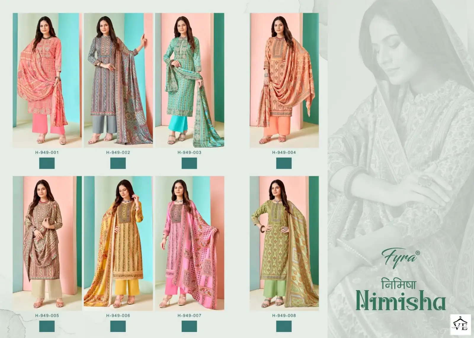 Fyra Nimisha Pashmina Wholesale Swarovski Work Salwar Suit Catalog — Wholesale Salwar Suits, MPA wholesale from Surat — view 8