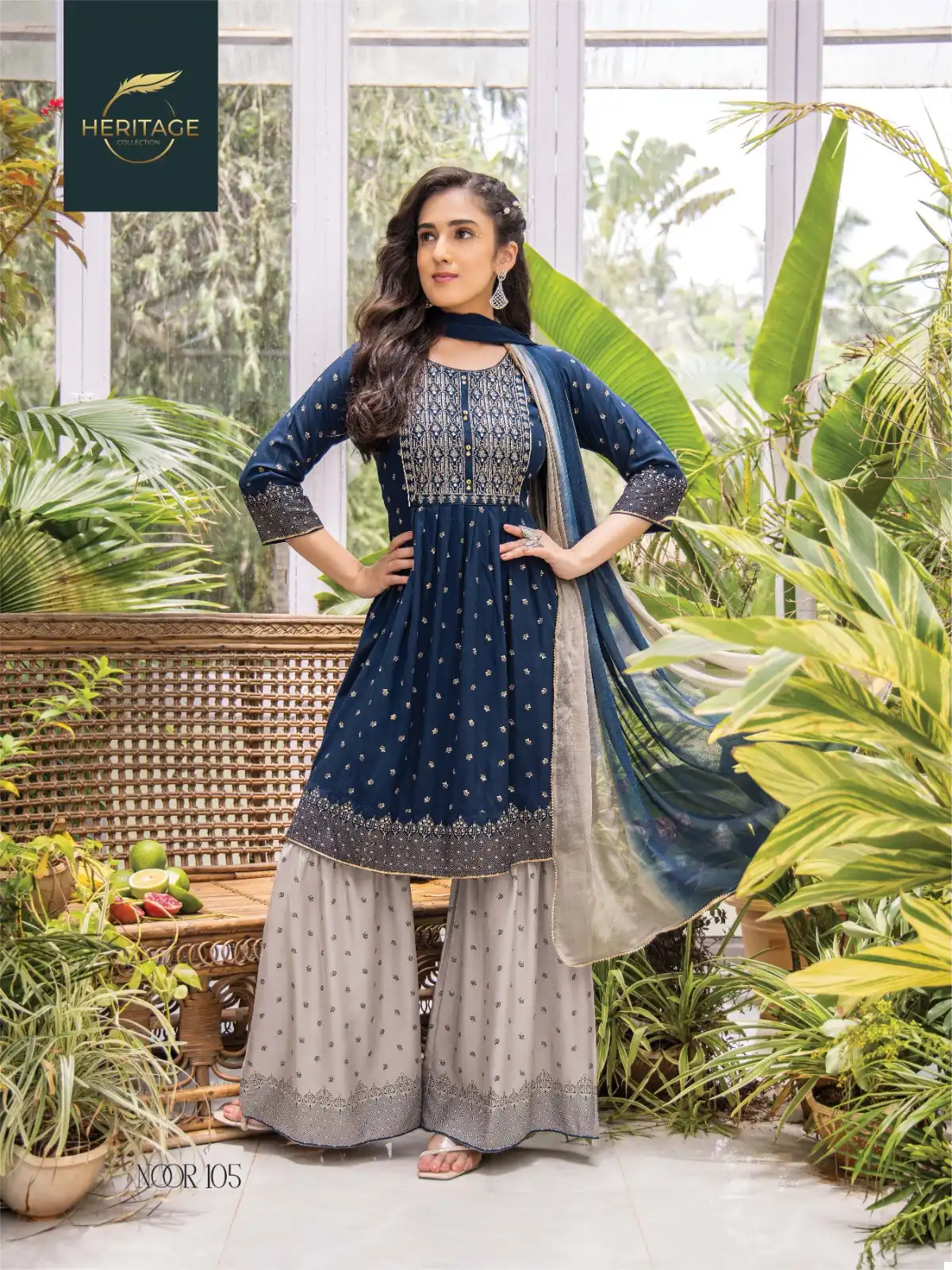 Heritage Noor Rayon Slub Wholesale Readymade Salwar Suit Catalog — Wholesale Salwar Suits, MPA wholesale from Surat - Gallery Image 6