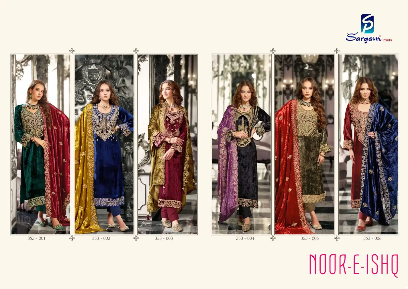 Sargam Noor E Ishq Pure Viscose Velvet Wholesale Designer Winter Wear Salwar Suit Catalog — Wholesale Salwar Suits, MPA wholesale from Surat — view 7