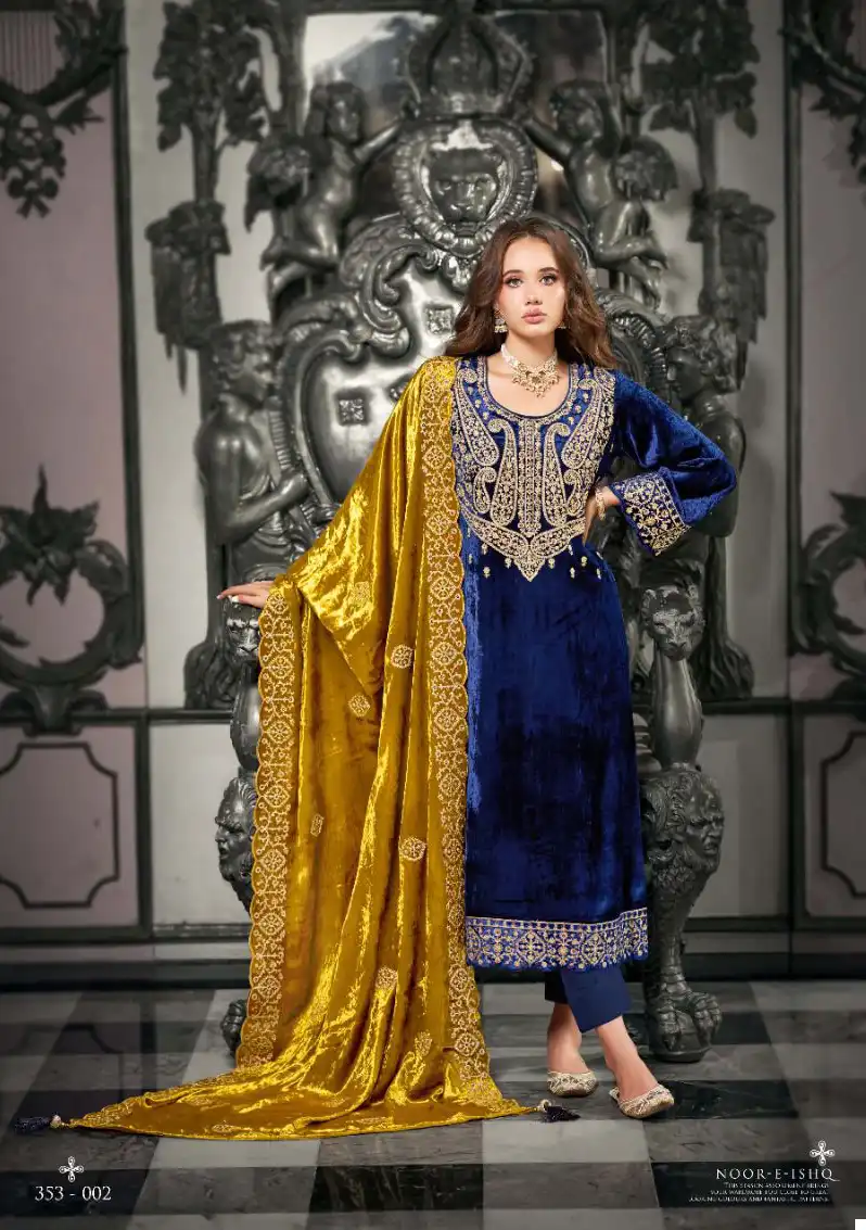 Sargam Noor E Ishq Pure Viscose Velvet Wholesale Designer Winter Wear Salwar Suit Catalog — Wholesale Salwar Suits, MPA wholesale from Surat - Gallery Image 3