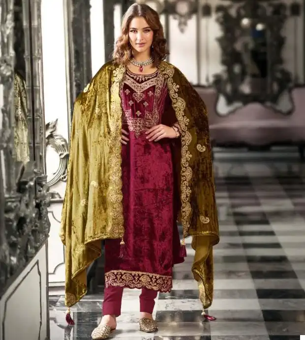 Sargam Noor E Ishq Pure Viscose Velvet Wholesale Designer Winter Wear Salwar Suit Catalog — Wholesale Salwar Suits, MPA wholesale from Surat — view 1