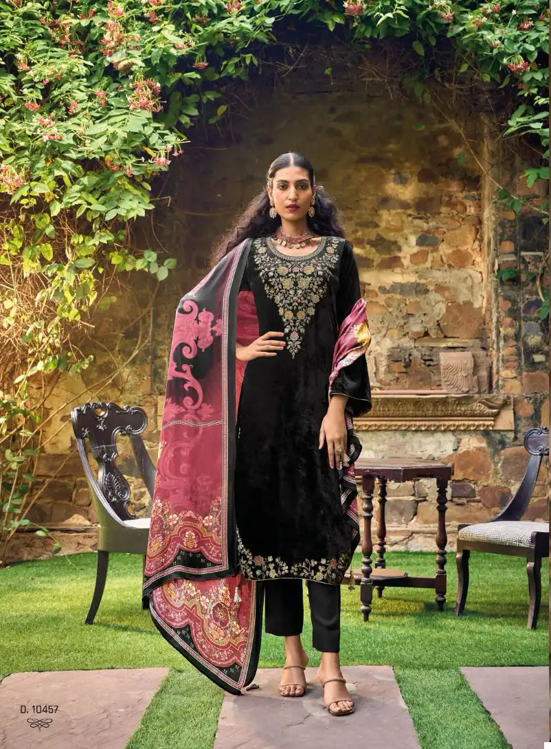 Ibiza Numaisa Pure Persian Viscose Velvet Wholesale Designer Winter Wear Salwar Suit Catalog — Wholesale Salwar Suits, MPA wholesale from Surat - Gallery Image 4