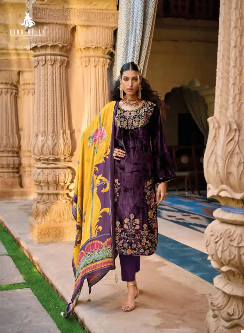 Ibiza Numaisa Pure Persian Viscose Velvet Wholesale Designer Winter Wear Salwar Suit Catalog — Wholesale Salwar Suits, MPA wholesale from Surat - Gallery Image 5