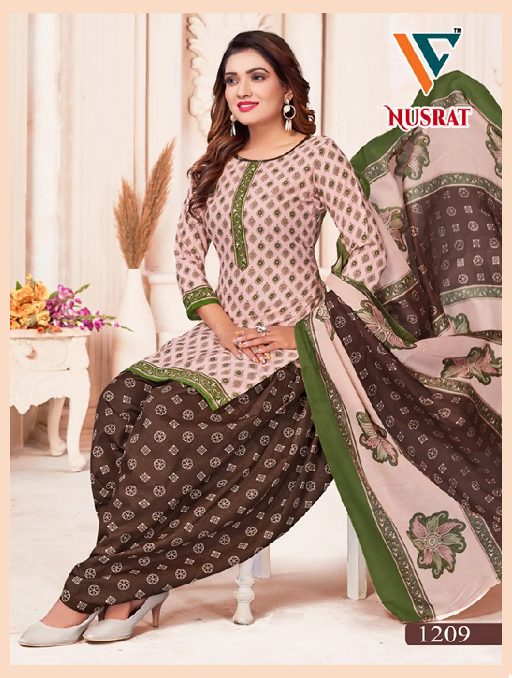 Vandana Nusrat Vol 12 Cotton Wholesale Salwar Suit Catalog — Wholesale Salwar Suits, MPA wholesale from Surat - Gallery Image 9