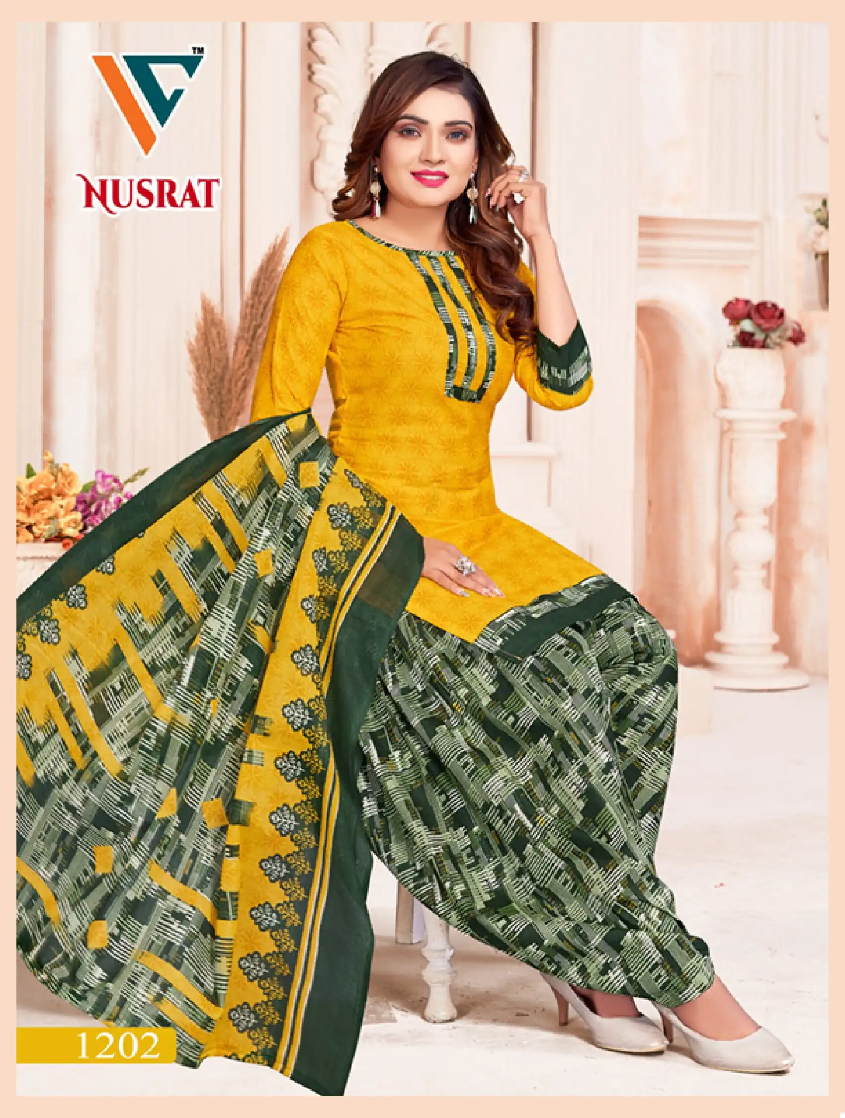 Vandana Nusrat Vol 12 Cotton Wholesale Salwar Suit Catalog — Wholesale Salwar Suits, MPA wholesale from Surat - Gallery Image 3