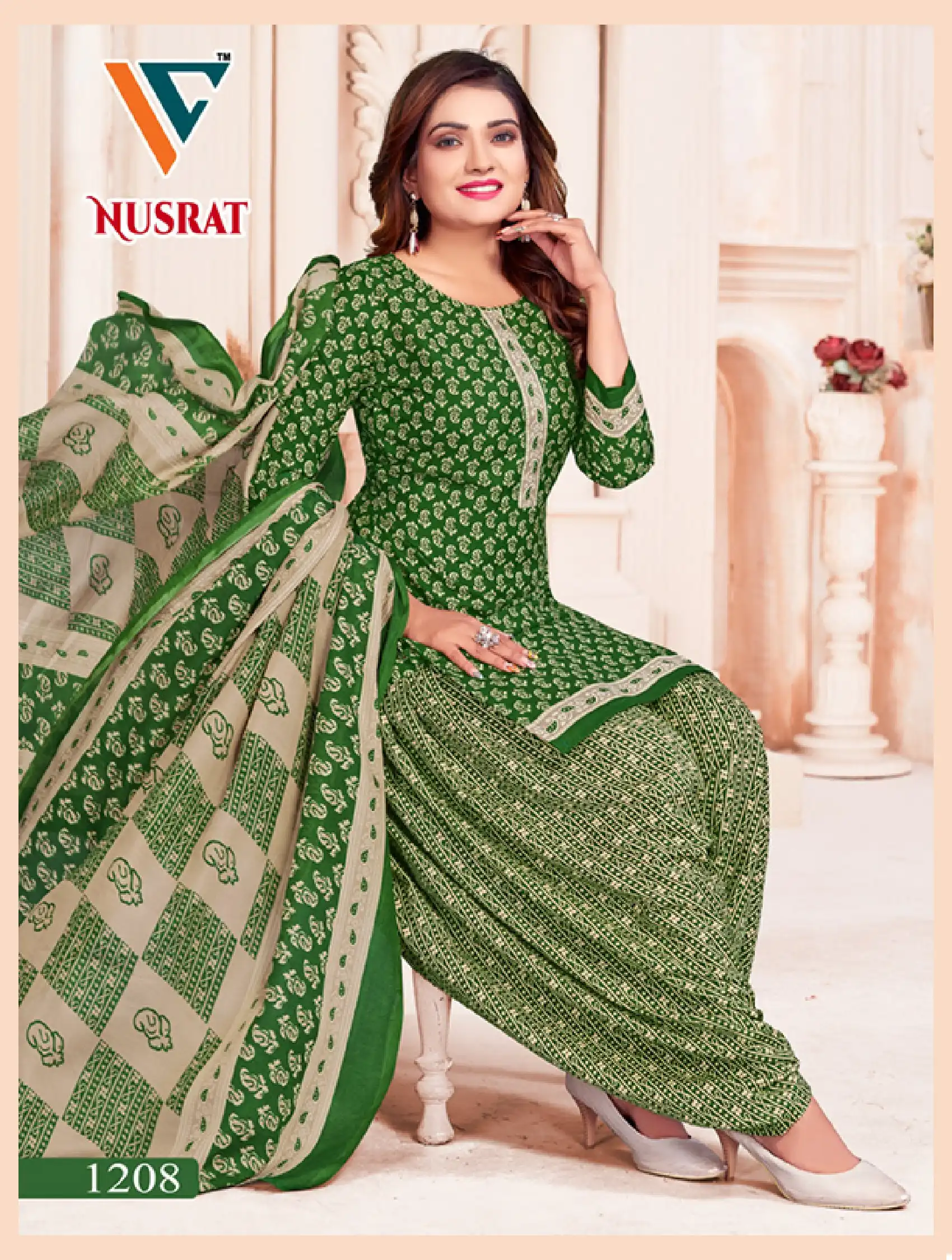 Vandana Nusrat Vol 12 Cotton Wholesale Salwar Suit Catalog — Wholesale Salwar Suits, MPA wholesale from Surat - Gallery Image 8