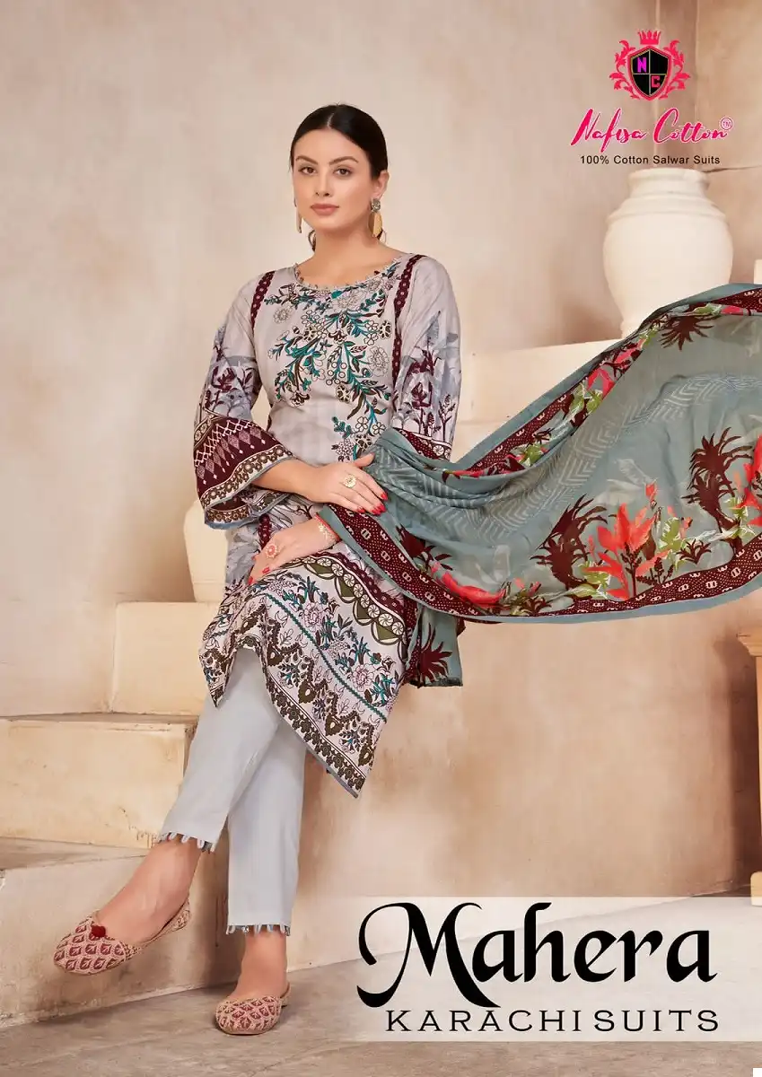 Nafisa Mahera Soft Cotton Wholesale Karachi Suit Catalog - 6 Pcs Set — Wholesale Salwar Suits, MPA wholesale from Surat - Gallery Image 4