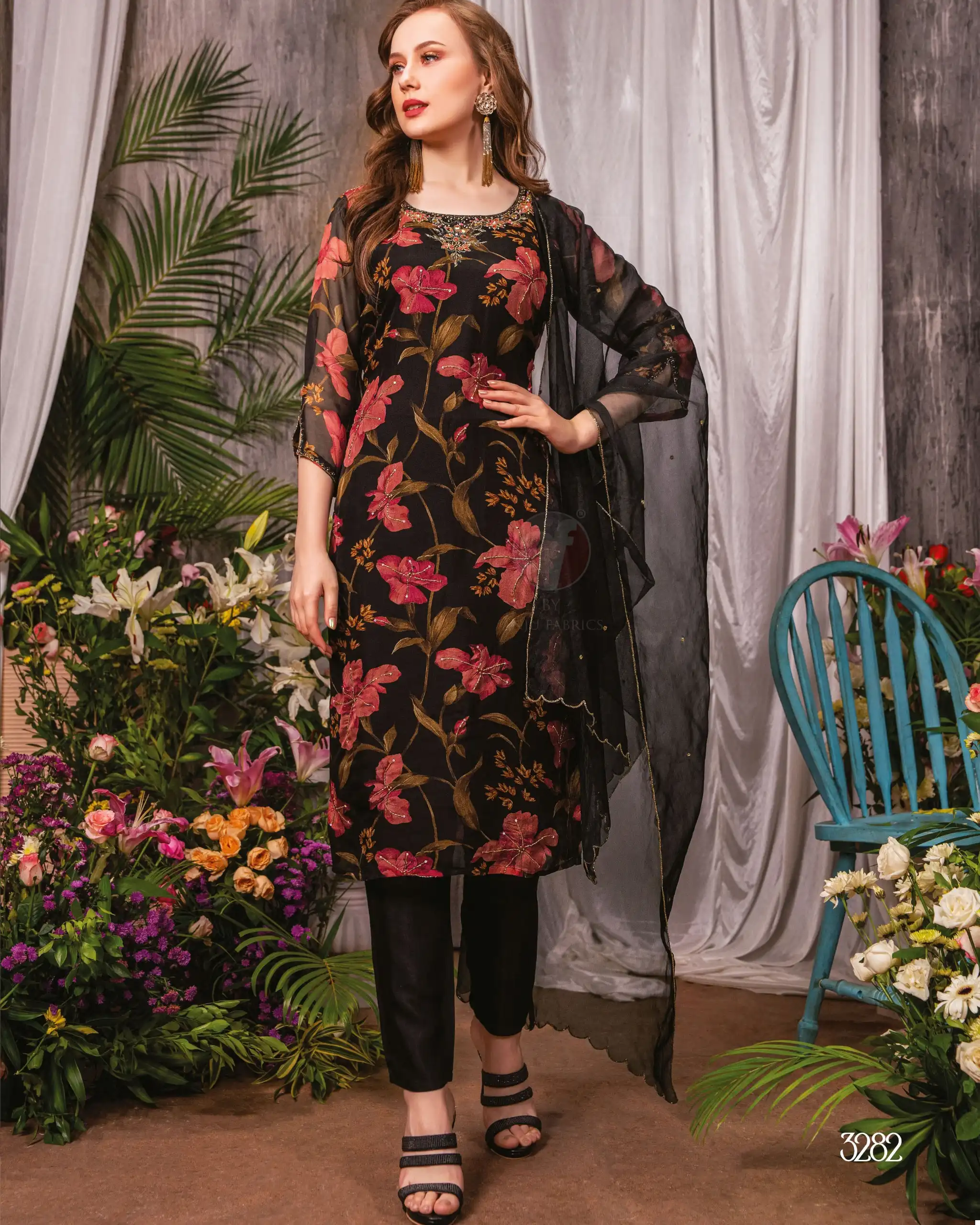 Anju Fabrics Nazar Vol 5 Pure Organza Wholesale Designer Readymade Salwar Suit Catalog