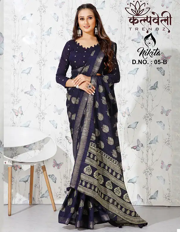 Vardan Ethnic Nikita 5 Fancy Wholesale Sarees Catalog — Wholesale Sarees, MPA wholesale from Surat - Gallery Image 3
