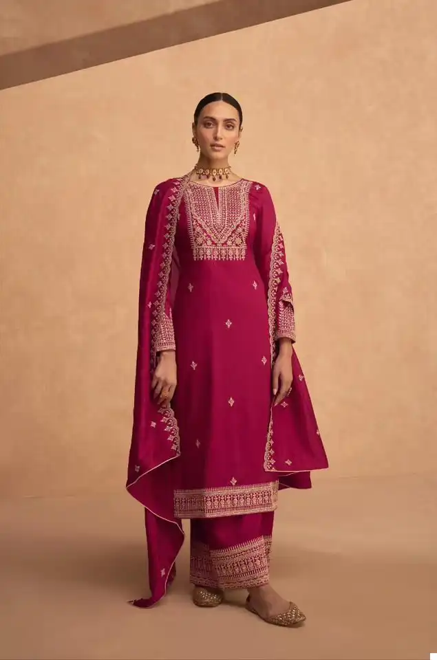 Aashirwad Odhani Premium Silk Wholesale Salwar Suit Catalog — Wholesale Salwar Suits, Aashirwad Creation wholesale from Surat - Gallery Image 4