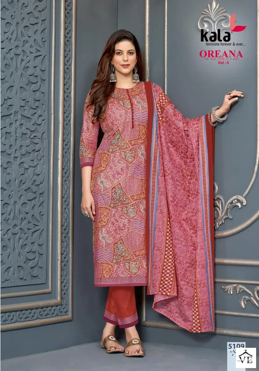 Kala Fashion Oreana Vol 5 Cotton Wholesale Salwar Suit Catalog — Wholesale Salwar Suits, MPA wholesale from Surat - Gallery Image 9