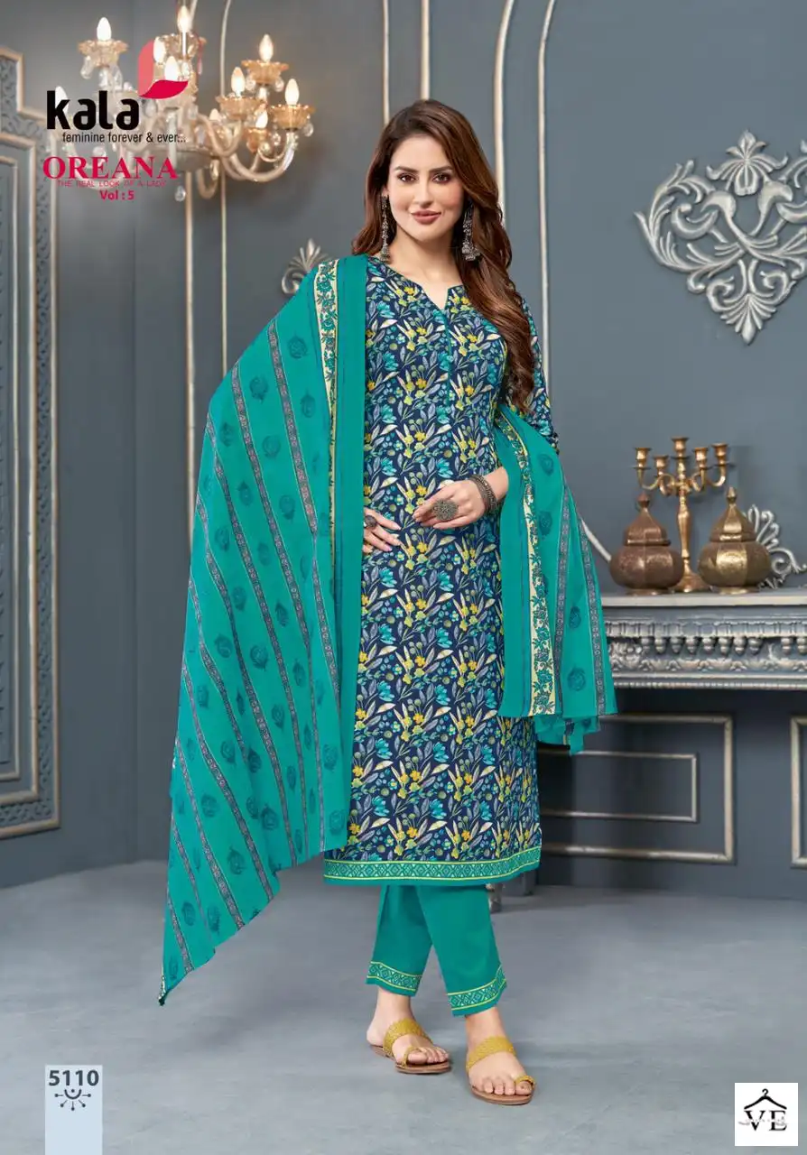 Kala Fashion Oreana Vol 5 Cotton Wholesale Salwar Suit Catalog — Wholesale Salwar Suits, MPA wholesale from Surat - Gallery Image 10