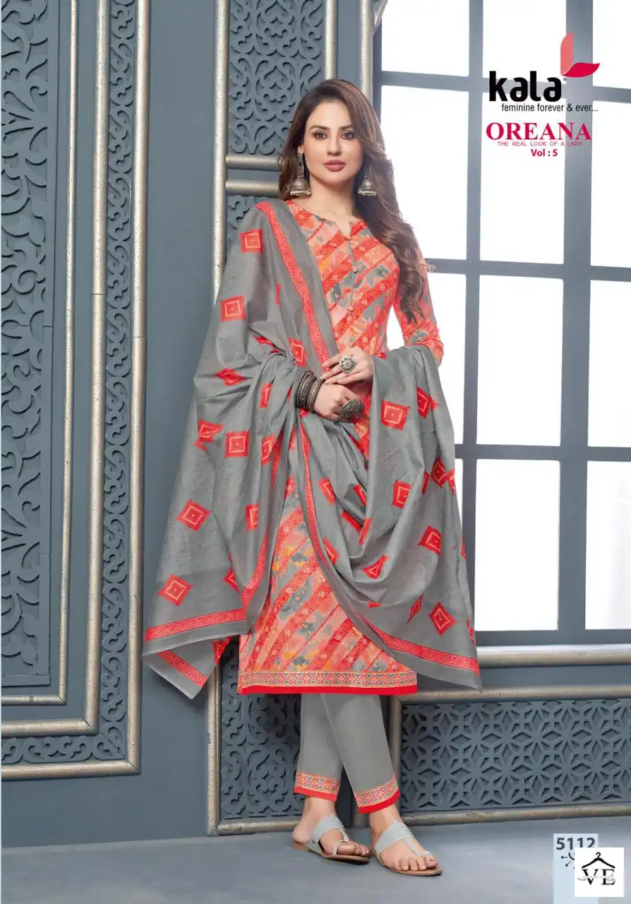 Kala Fashion Oreana Vol 5 Cotton Wholesale Salwar Suit Catalog — Wholesale Salwar Suits, MPA wholesale from Surat - Gallery Image 12